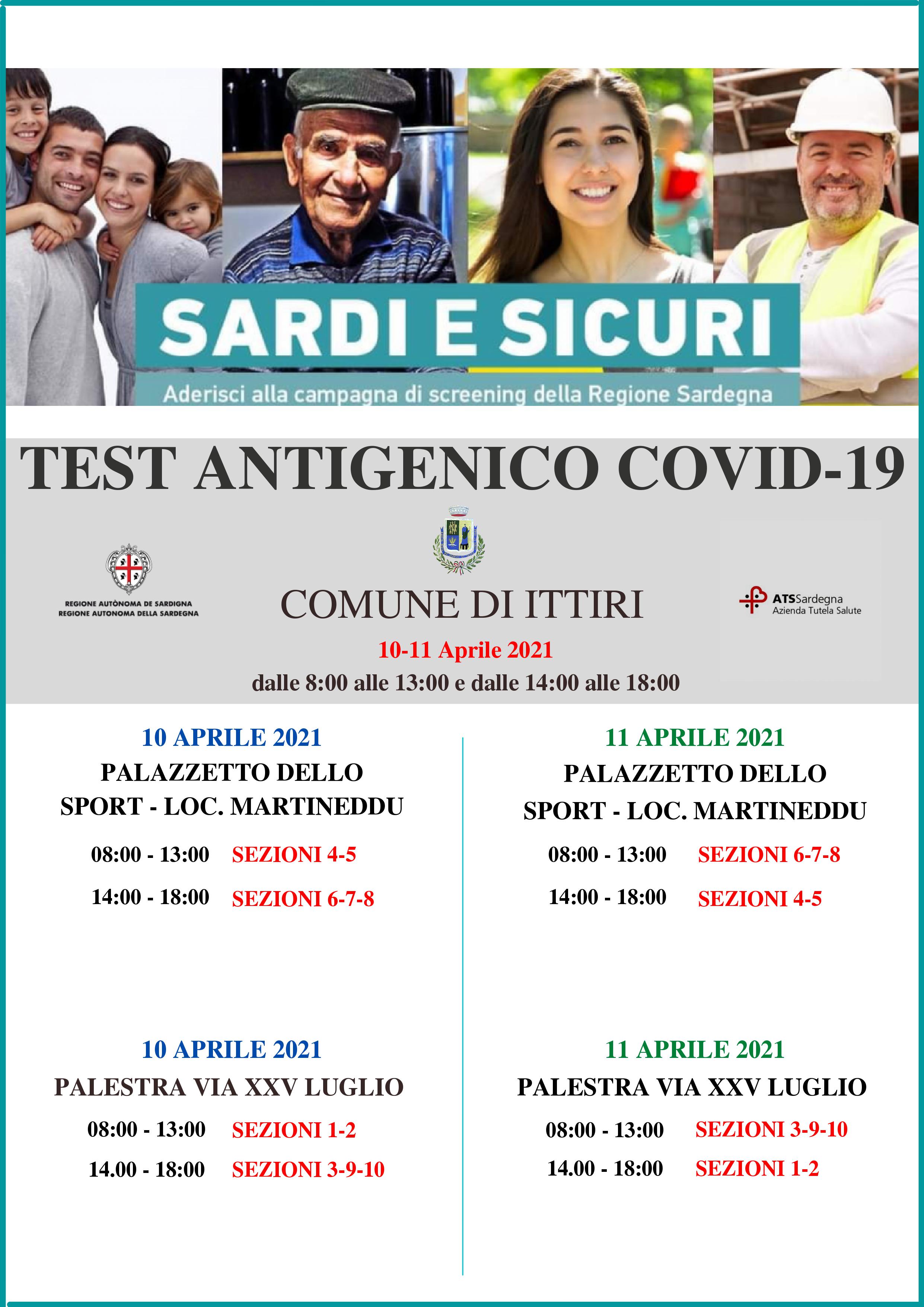 Campagna di screening “sardi e sicuri” - aggiornamento 